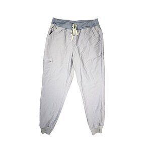 FIGS Women's Zamora Jogger Scrub Pants Size Large Gray Blue